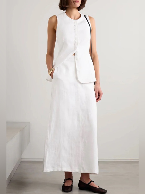 Faithfull the Brand Dresses & Skirts - Faithful The Brand White Nelli  Linen Maxi Skirt XS